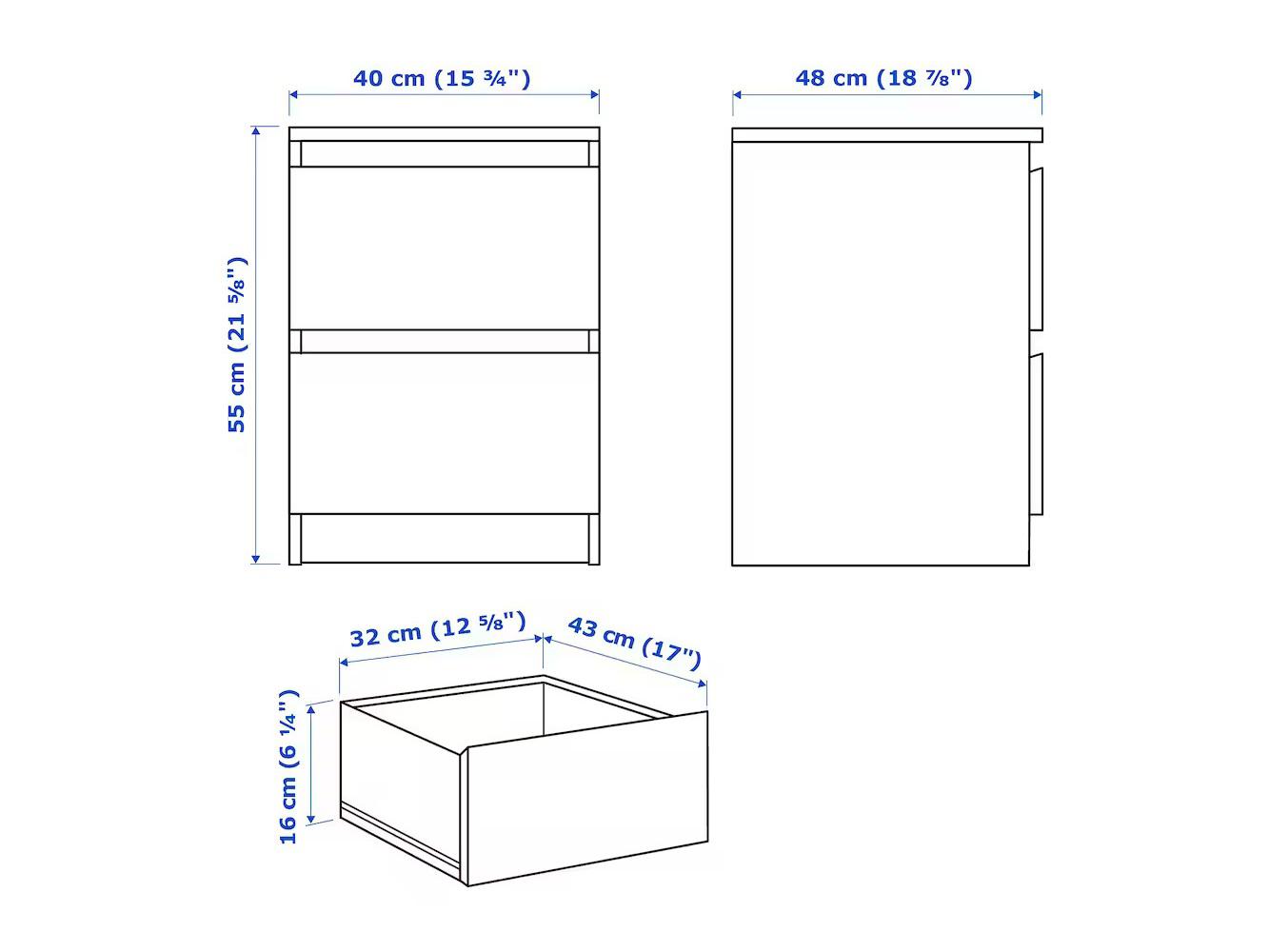 Прикроватная тумба Мальм 113 brown ИКЕА (IKEA) изображение товара